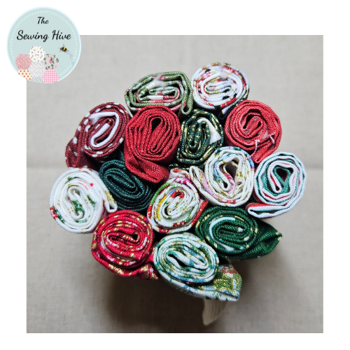 Christmas fabrics Fat 16th's bundle