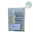Drawstring Bag, pattern & kit in Blue Tilda fabric