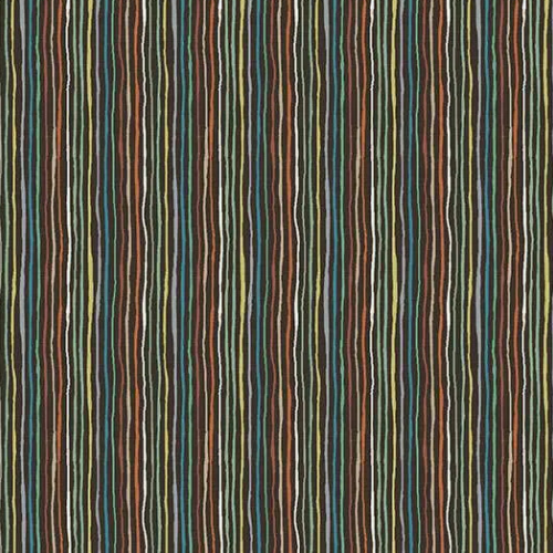 Prehistoric Brown Stripe Fabric by Makower for Andover Fabrics