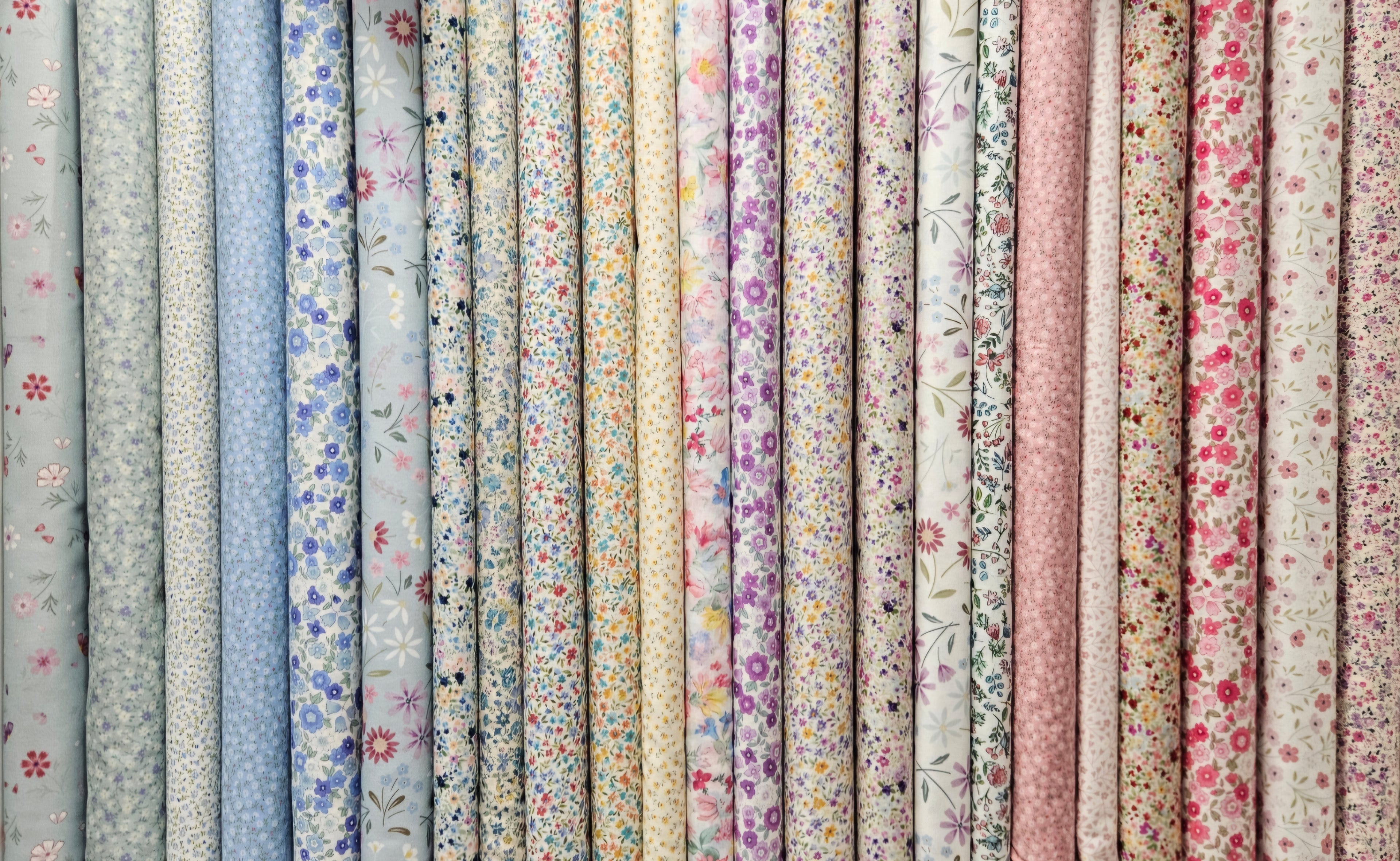 Rolls of Pink Fabric