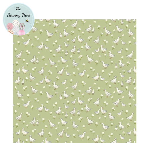 Makower Little Ones Green Ducks Fabric